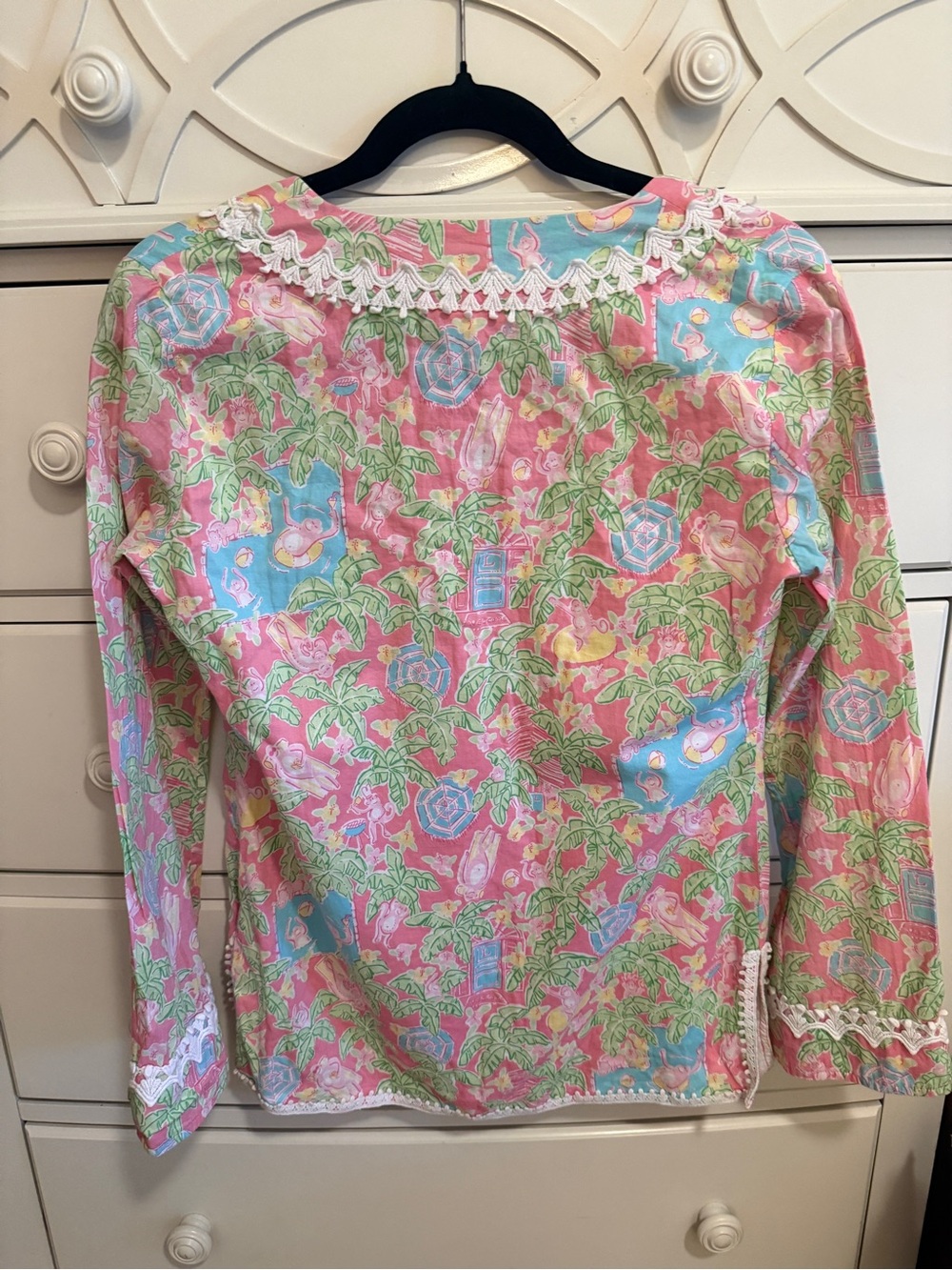 Lilly Pulitzer cotton tunic featuring the rare Coconut Jungle Print 90’s to 2000 - Picture 3 of 5
